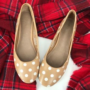 Fossil Mini Polka Dot Slip On Ballet Flats Tan